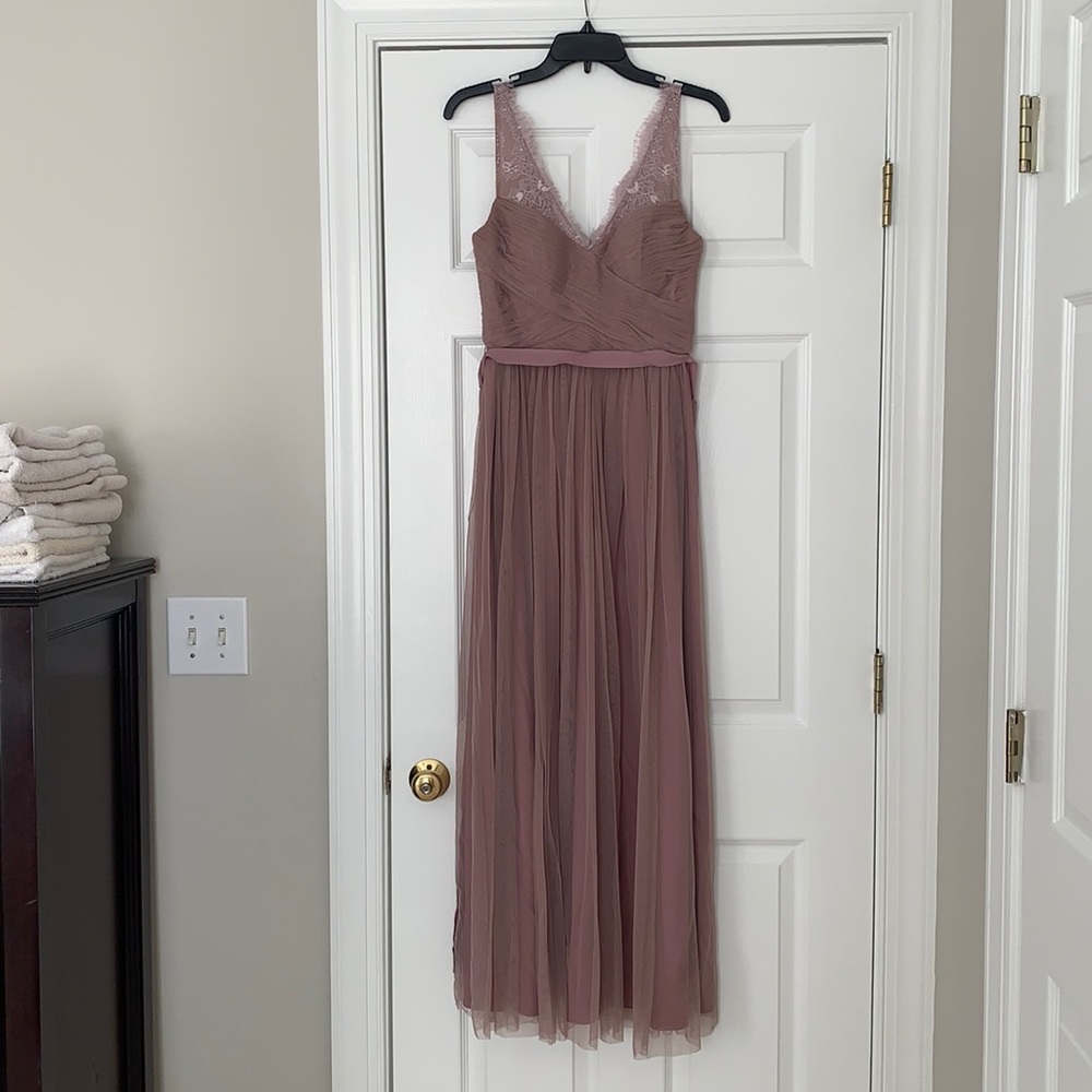 Mauve gown for wedding guest
